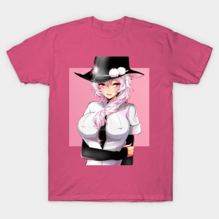 Aesthetic Pink Shy Crime Girl T-Shirt